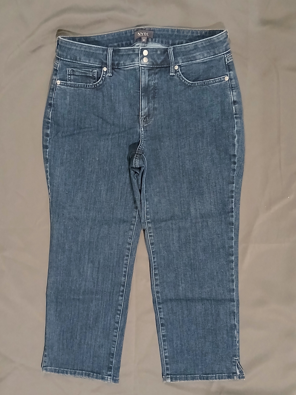 NYDJ Womens Blue High-Rise Straight Jeans
